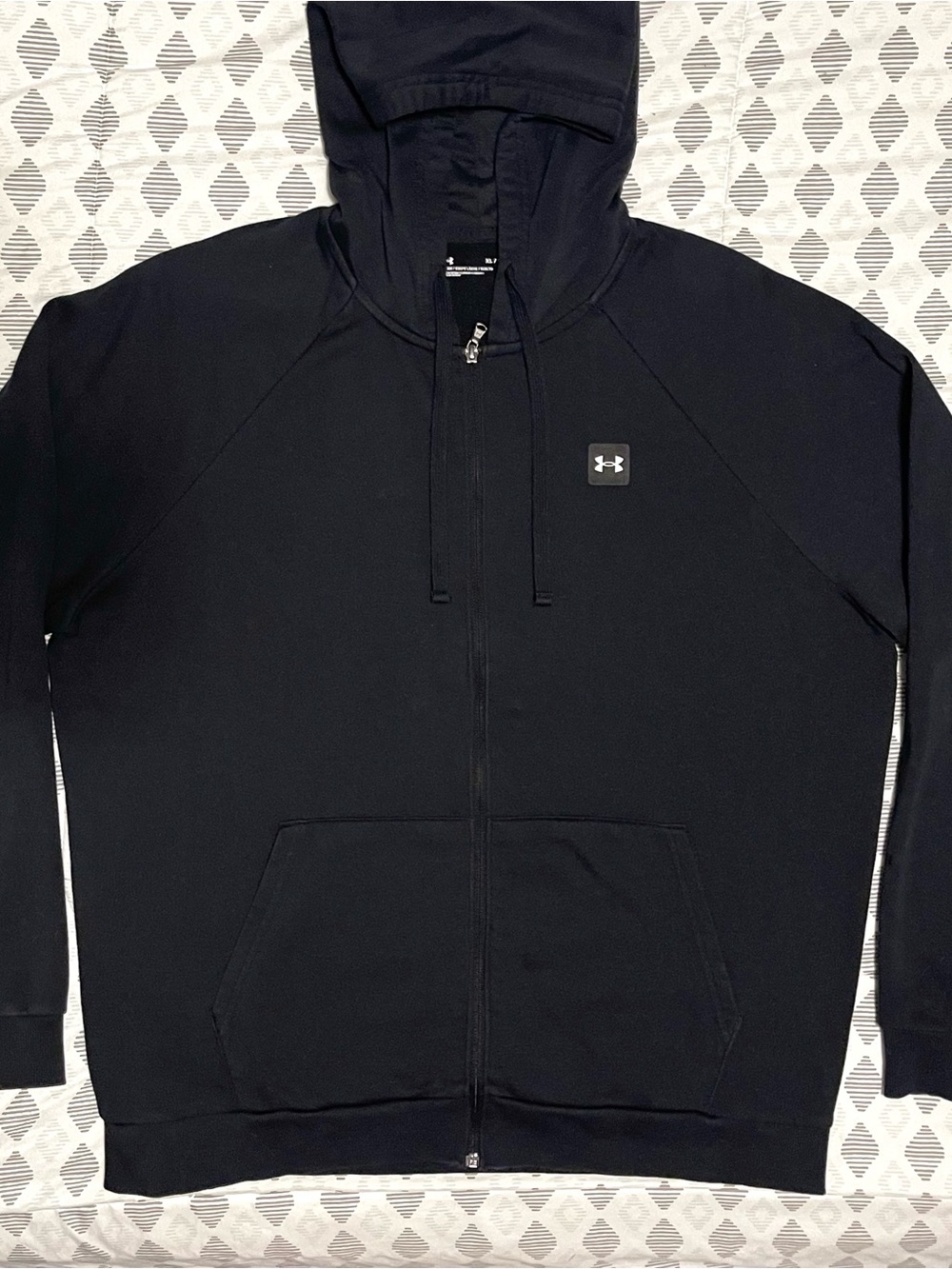 Under Armour Rival Fleece Full Zip Hoodie- Minimalist Loose & Raglan Sleeves- XL